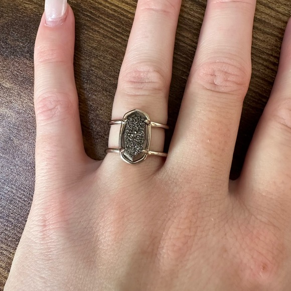 Kendra Scott Elyse Silver Drusy Ring - Picture 2 of 4
